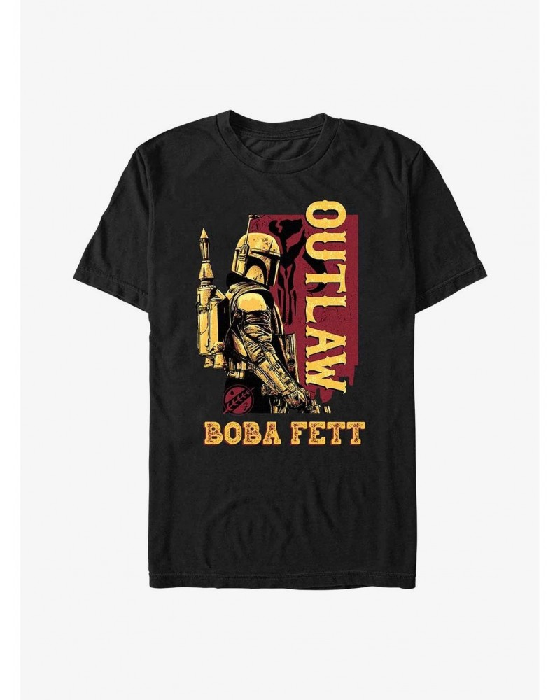 Star Wars The Book Of Boba Fett Outlaw Boba Fett T-Shirt $8.37 T-Shirts