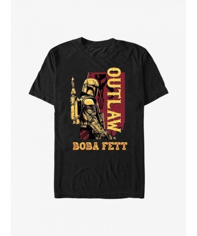 Star Wars The Book Of Boba Fett Outlaw Boba Fett T-Shirt $8.37 T-Shirts