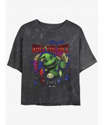Disney The Nightmare Before Christmas Oogie Boogie Dice Mineral Wash Girls Crop T-Shirt $10.12 T-Shirts