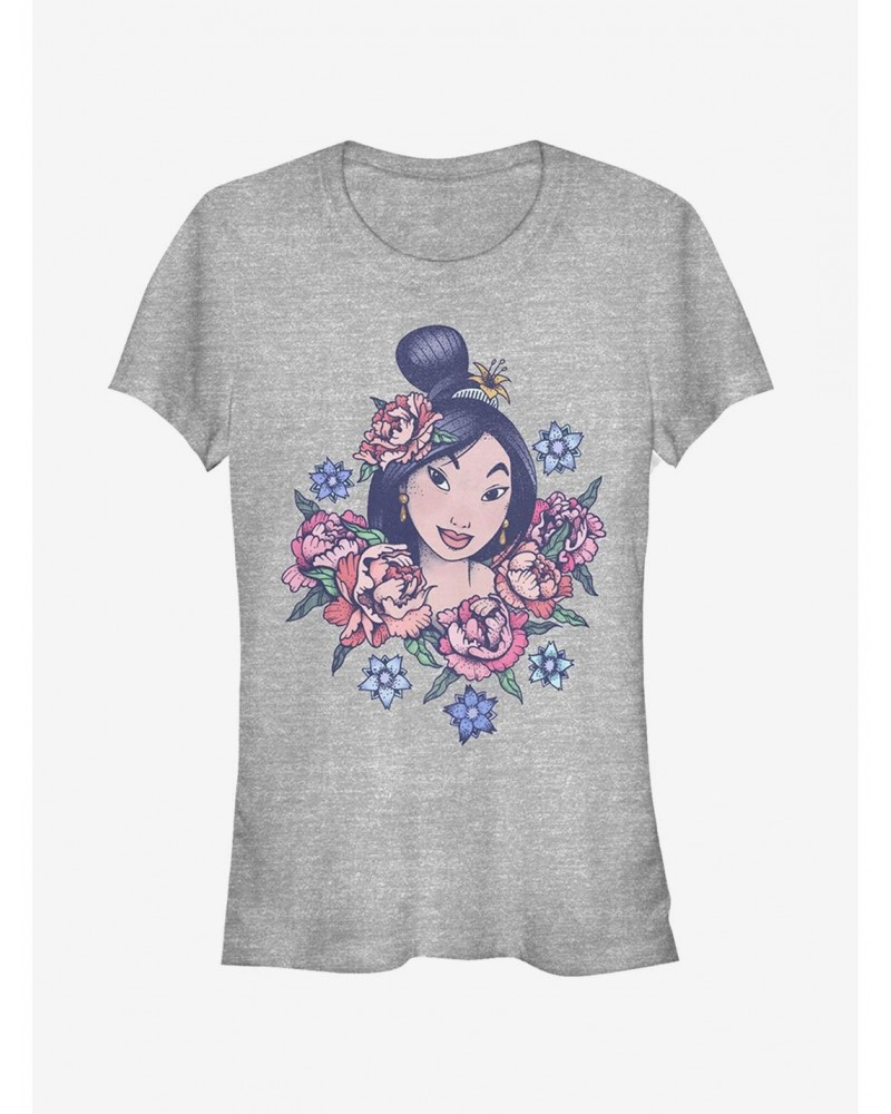 Disney Mulan Floral Portrait Girls T-Shirt $11.21 T-Shirts