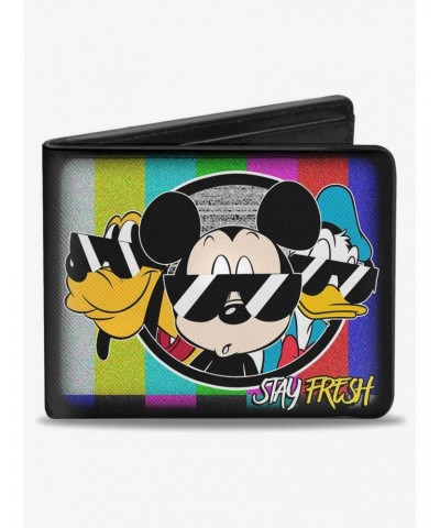 Disney Pluto Mickey Mouse Donald Duck Stay Fresh Group Bifold Wallet $9.82 Wallets