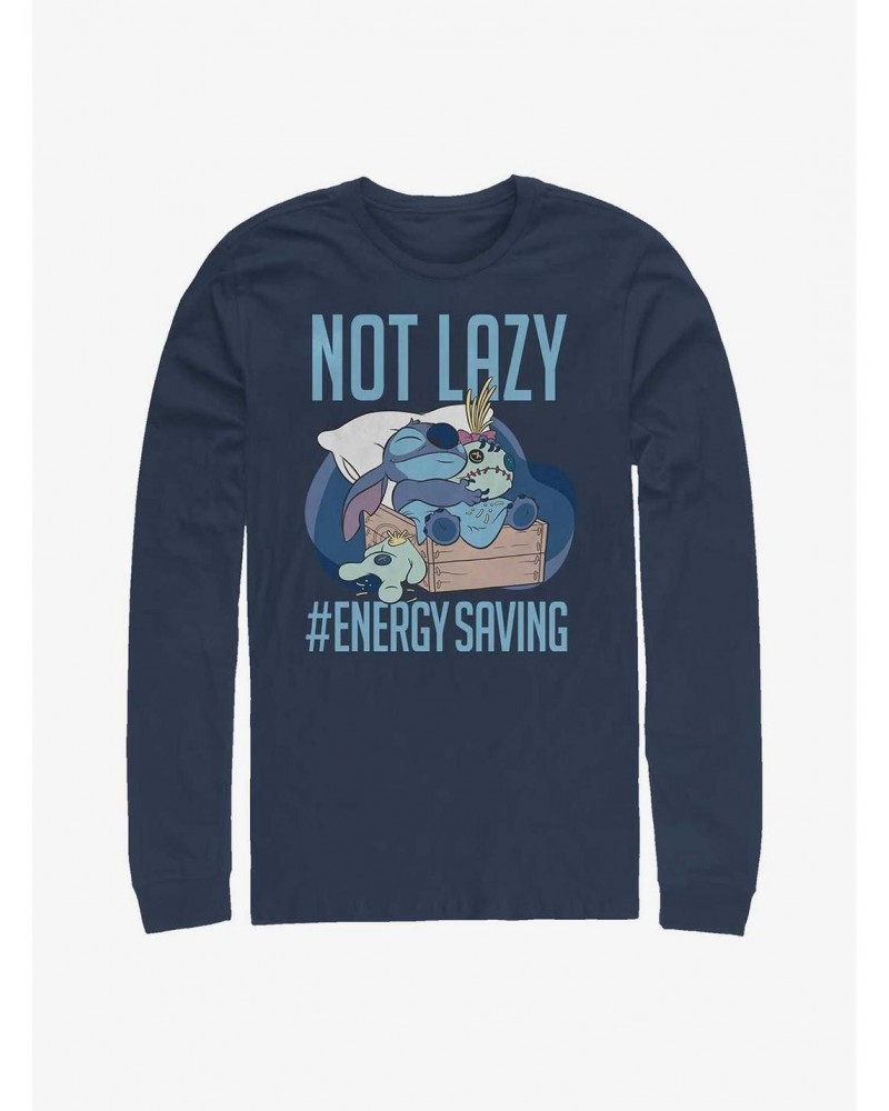 Disney Lilo & Stitch Not Lazy Energy Saving Long-Sleeve T-Shirt $12.83 T-Shirts