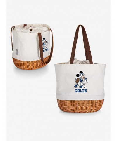 Disney Mickey Mouse NFL Indianapolis Colts Canvas Willow Basket Tote $22.72 Totes