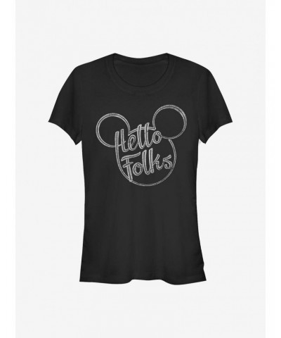 Disney Mickey Mouse Hello Folks Girls T-Shirt $9.21 T-Shirts