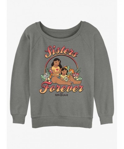 Disney Lilo & Stitch Sisters Forever Girls Slouchy Sweatshirt $16.97 Sweatshirts