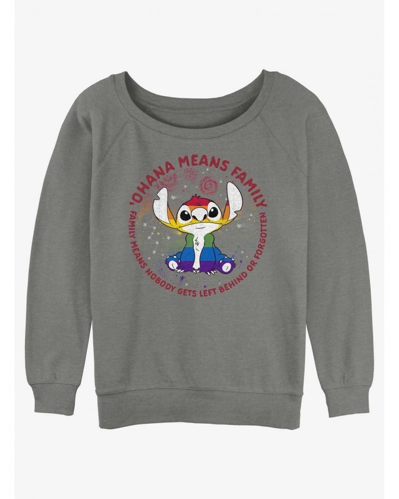 Disney Lilo & Stitch Ohana Pride Girls Slouchy Sweatshirt $14.76 Sweatshirts