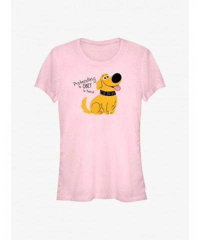 Disney Pixar Up Dug Pretending To Obey Girls T-Shirt $10.96 T-Shirts