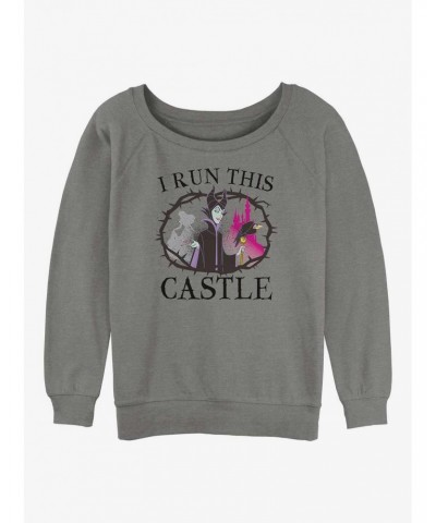 Disney Villains I Run This Castle Girls Slouchy Sweatshirt $11.81 Sweatshirts