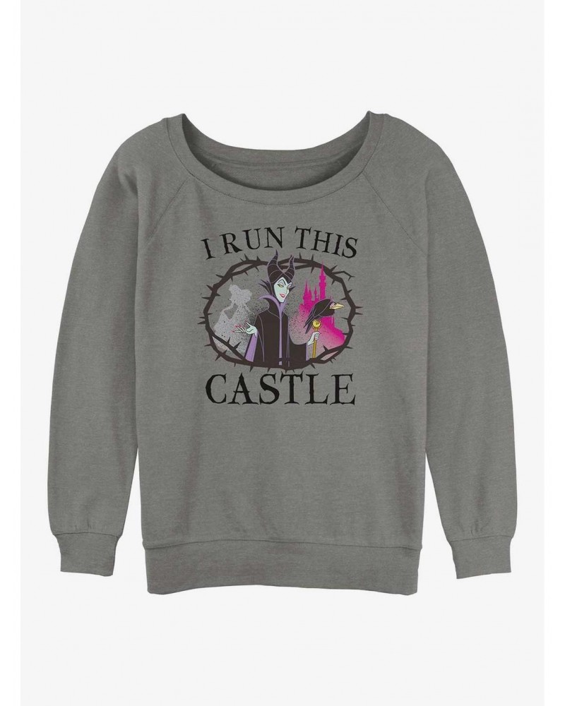 Disney Villains I Run This Castle Girls Slouchy Sweatshirt $11.81 Sweatshirts