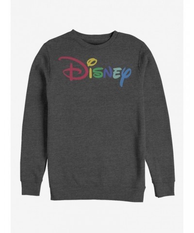 Disney Classic Multicolor Logo Disney Crew Sweatshirt $13.28 Sweatshirts