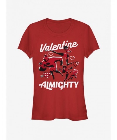 Disney Pixar The Incredibles Valentine Almighty Girls T-Shirt $10.71 T-Shirts