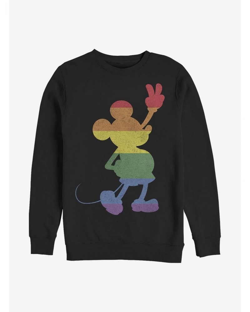 Disney Mickey Mouse Love Is Love Pride Mickey Crew Sweatshirt $13.65 Sweatshirts