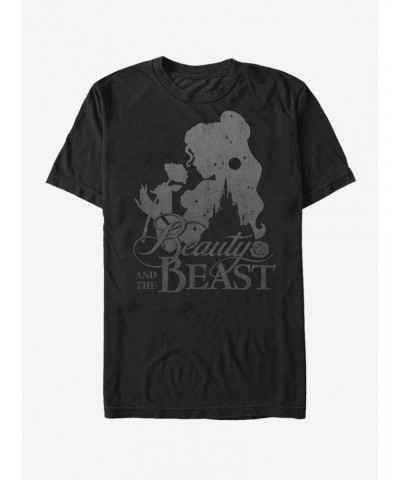 Disney Beauty And The Beast Belle And Castle Silhouette T-Shirt $9.08 T-Shirts