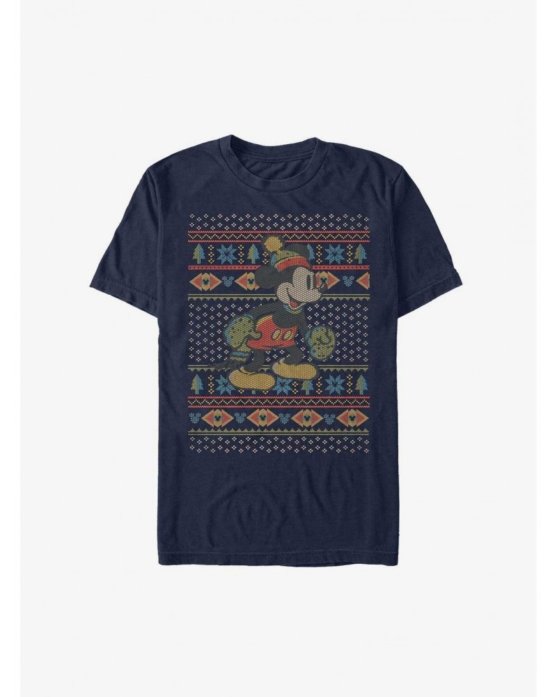 Disney Mickey Mouse Vintage Ugly Christmas Extra Soft T-Shirt $11.06 T-Shirts