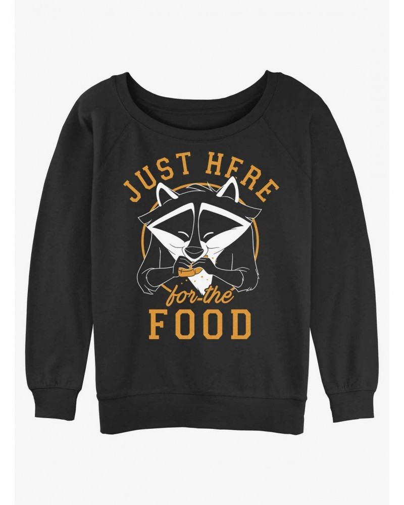 Disney Pocahontas Meeko Here For Food Girls Slouchy Sweatshirt $16.61 Sweatshirts