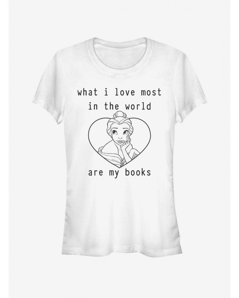 Disney Beauty And The Beast I Love Books Girls T-Shirt $8.72 T-Shirts