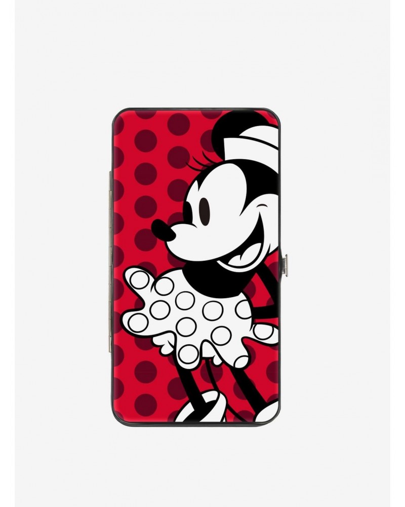 Disney Minnie Mouse Vintage Minnie Smiling Pose Front Back Dots Hinged Wallet $8.15 Wallets