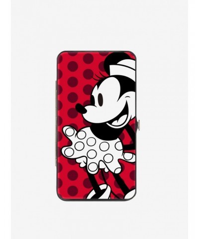 Disney Minnie Mouse Vintage Minnie Smiling Pose Front Back Dots Hinged Wallet $8.15 Wallets