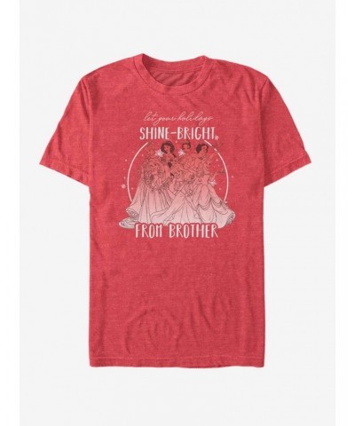 Disney Princesses Shine Bright Brother Holiday T-Shirt $7.89 T-Shirts