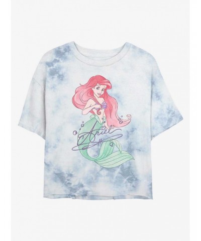 Disney The Little Mermaid Signed Ariel Tie-Dye Girls Crop T-Shirt $9.25 T-Shirts