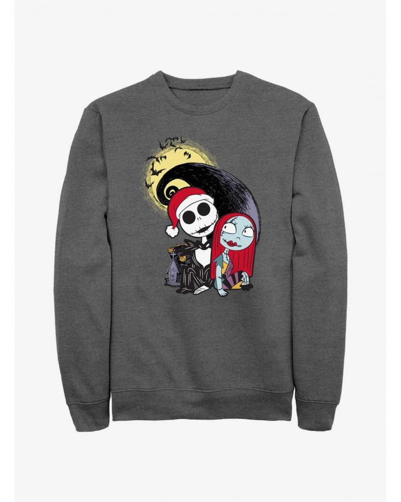 Disney The Nightmare Before Christmas Santa Jack and Sally Sweatshirt $12.92 Sweatshirts