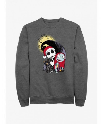 Disney The Nightmare Before Christmas Santa Jack and Sally Sweatshirt $12.92 Sweatshirts