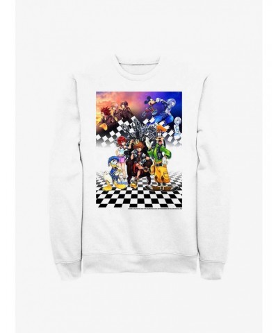 Disney Kingdom Hearts Group Checkers Crew Sweatshirt $16.24 Sweatshirts