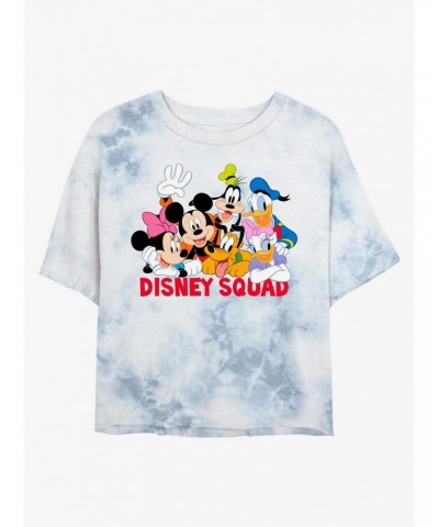 Disney Mickey Mouse Disney Squad Tie-Dye Girls Crop T-Shirt $8.67 T-Shirts
