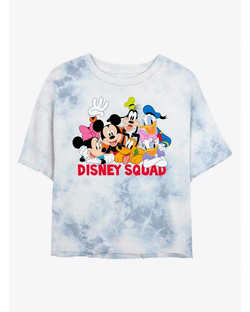 Disney Mickey Mouse Disney Squad Tie-Dye Girls Crop T-Shirt $8.67 T-Shirts