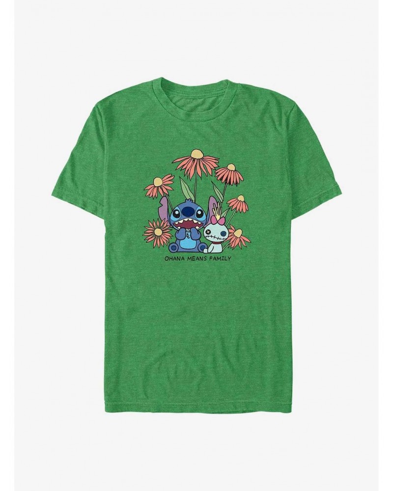 Disney Lilo & Stitch Chibi Floral T-Shirt $9.56 T-Shirts