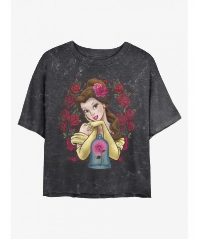 Disney Beauty and the Beast Rose Belle Mineral Wash Crop Girls T-Shirt $11.56 T-Shirts