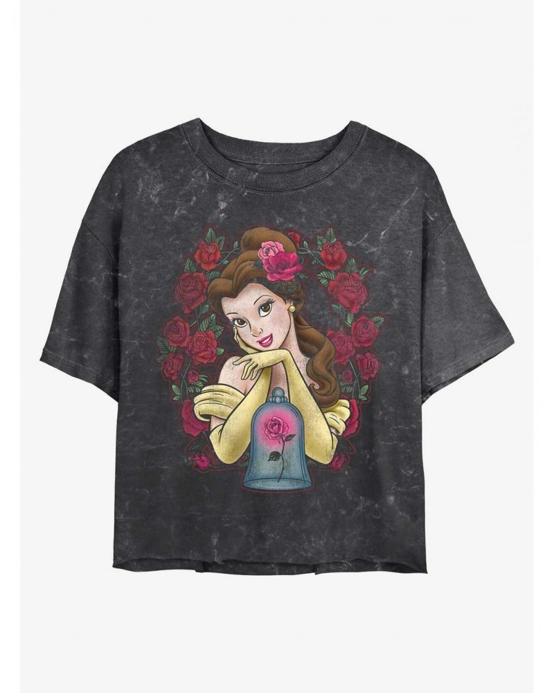 Disney Beauty and the Beast Rose Belle Mineral Wash Crop Girls T-Shirt $11.56 T-Shirts