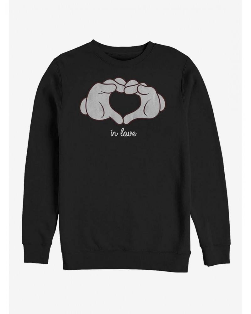 Disney Mickey Mouse Glove Heart Crew Sweatshirt $17.71 Sweatshirts